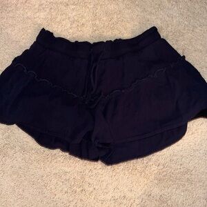 Navy Blue Ruffle Shorts